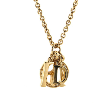 Christian Dior Vintage Dior Letters Pendant Necklace Metal with Crystals
