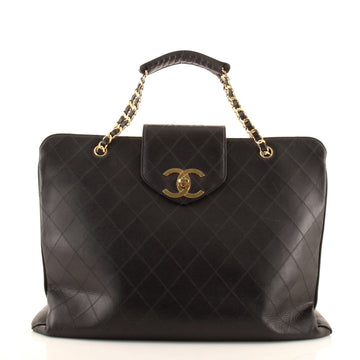 Chanel Vintage Supermodel Weekender Bag Quilted Leather Large