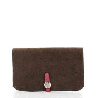 Hermes Dogon Compact Wallet Suede