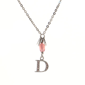 Christian Dior Vintage Multi Heart and D Pendant Necklace Metal and Bead