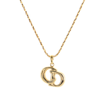 Christian Dior Vintage Interlocking CD Logo Pendant Necklace Metal