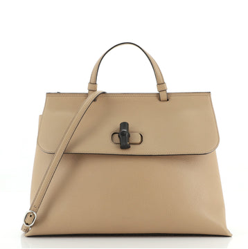 Gucci Bamboo Daily Top Handle Bag Leather Large