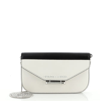 Prada Bar Lock Chain Clutch City Calf Small