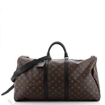 Louis Vuitton Keepall Bandouliere Bag Macassar Monogram Canvas 55