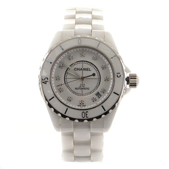 Chanel J12 Automatic Watch Ceramic and Stainless Steel with Diamond Markers 38