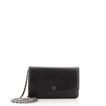 Chanel Sevruga Wallet on Chain Caviar