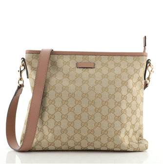 Gucci Flat Messenger Bag GG Canvas Medium