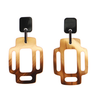 Hermes Rhythm Earrings Buffalo Horn and Lacquer
