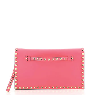 Valentino Rockstud Flap Clutch Leather