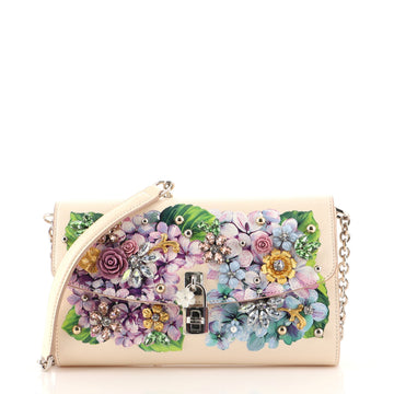 Dolce & Gabbana Padlock Chain Clutch Embellished Leather