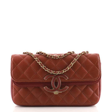 Chanel CC Chic Double Flap Bag Quilted Lambskin Small