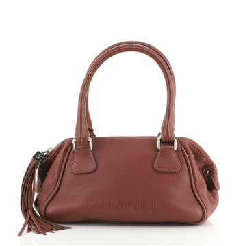 Chanel Lax Tassel Bag Pebbled Leather Medium