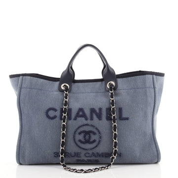 Chanel Deauville Tote Canvas with Sequins Large
