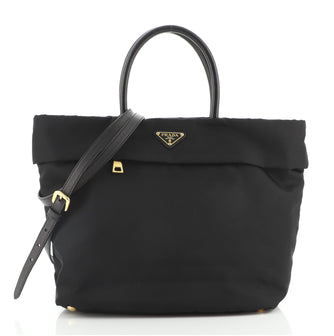 Prada Convertible Front Pocket Tote Tessuto Medium