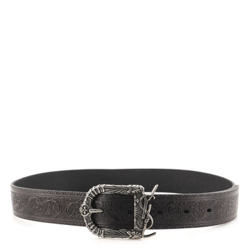 Saint Laurent Celtic Belt Embossed Leather Wide