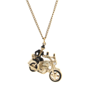 Chanel Motorcycle Pendant Necklace Metal with Enamel and Crystal