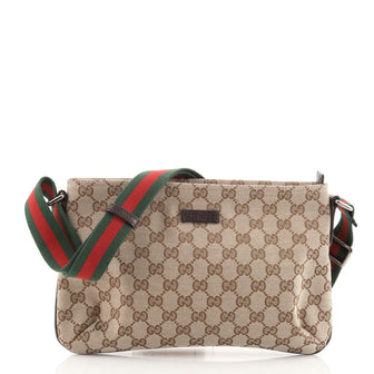 Gucci Web Strap Messenger Bag GG Canvas Small