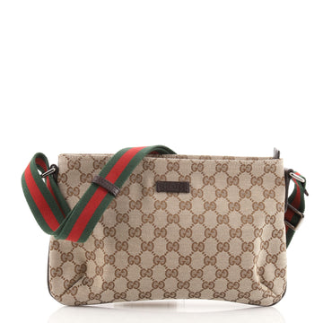 Gucci Web Strap Messenger Bag GG Canvas Small