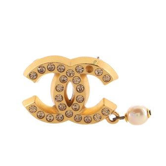 Chanel CC Brooch Crystal Embellished Metal and Faux Pearl