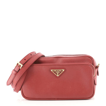 Prada Double Zip Crossbody Bag Saffiano Leather Small