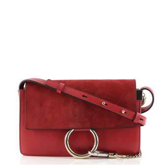 Faye Shoulder Bag Leather and Suede Small