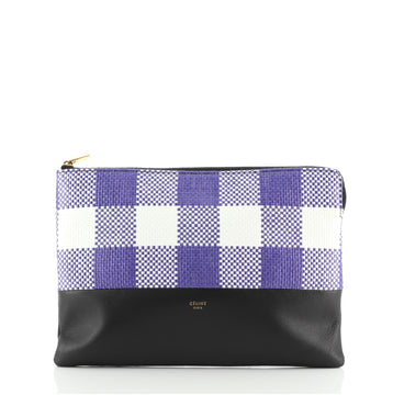 Celine Solo Clutch Woven Raffia and Leather Small