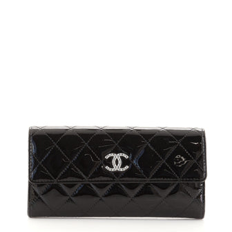 Chanel Brilliant CC Trifold Wallet Quilted Patent Long