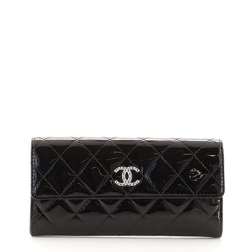 Chanel Brilliant CC Trifold Wallet Quilted Patent Long