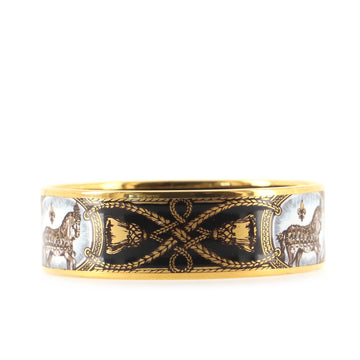 Hermes Bangle Bracelet Printed Enamel Wide