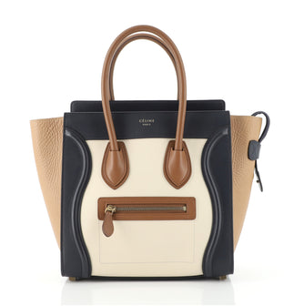Celine Tricolor Luggage Bag Leather Micro