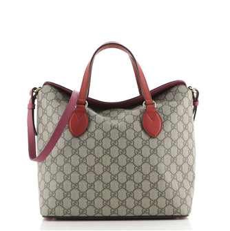 Gucci Signature Fold Over Tote GG Coated Canvas Medium