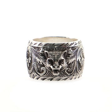 Gucci Gatto Feline Ring Sterling Silver Wide