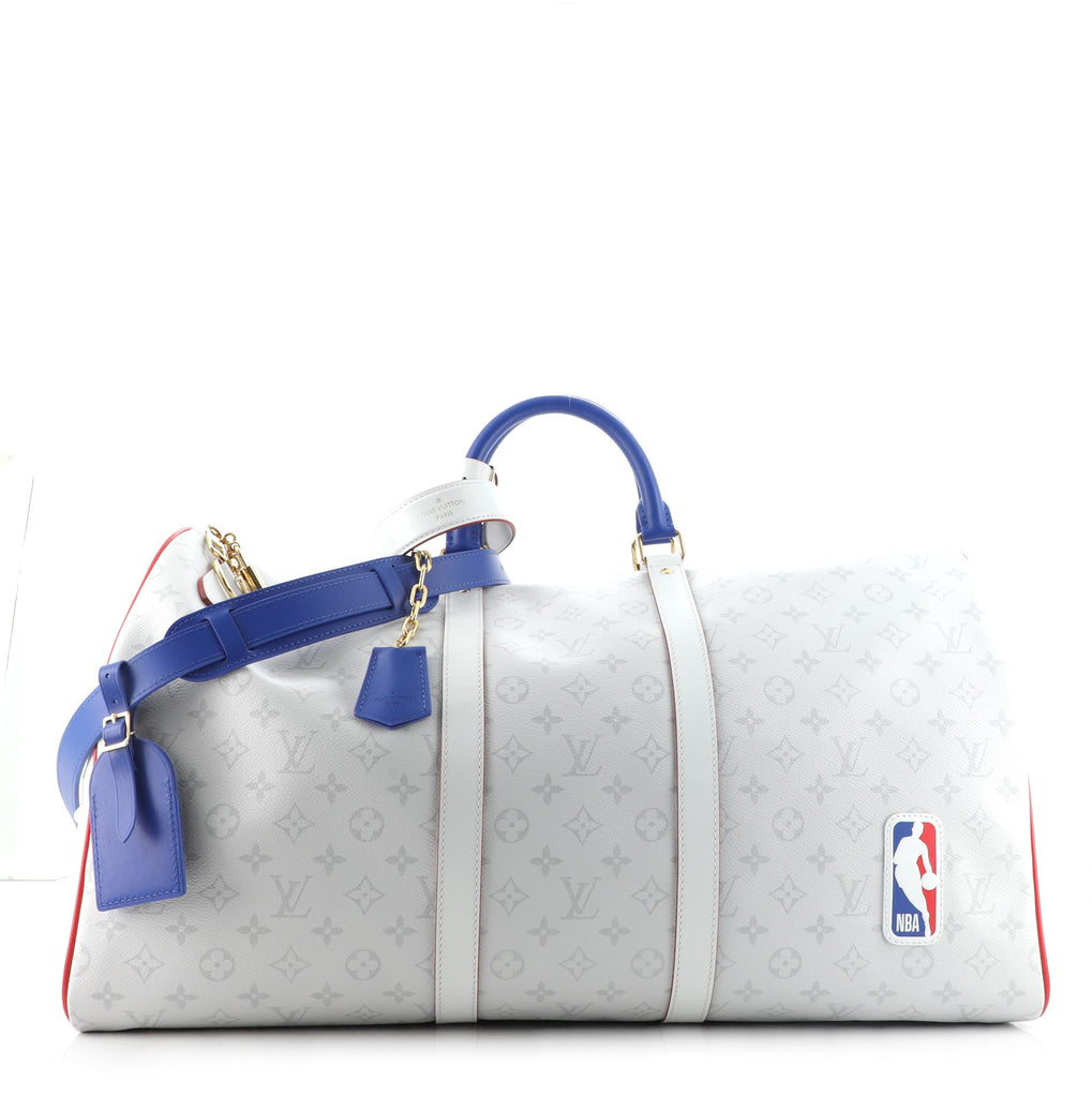 Louis Vuitton LV x NBA Basketball Keepall Bag Monogram Antarctica Canvas 55  Gray 7927710