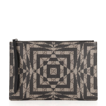 Gucci Zipped Pouch Caleido GG Coated Canvas Large