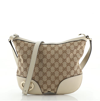 Gucci Lovely Hearts Interlocking G Crossbody Bag GG Canvas with Leather