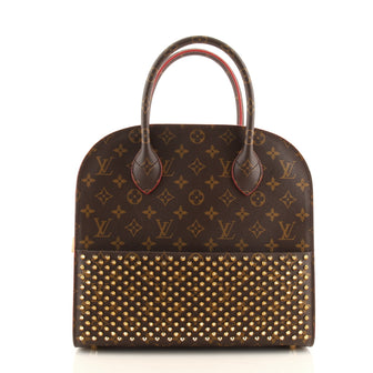 Louis Vuitton Christian Louboutin Shopping Bag Calf Hair and Monogram Canvas