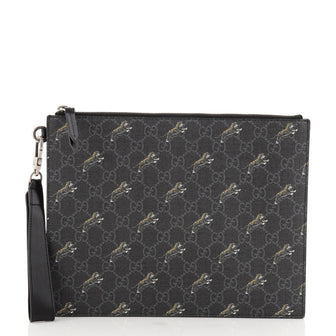 Gucci Zipped Pouch Printed GG Coated Canvas Medium