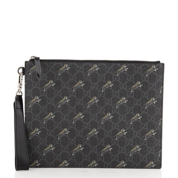 Gucci Zipped Pouch Printed GG Coated Canvas Medium