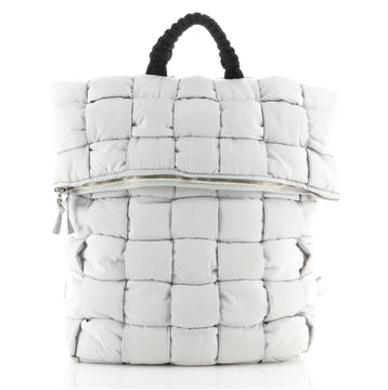 Bottega Veneta Fold-top Padded Backpack Intrecciato Nylon