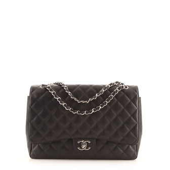 Chanel Classic Double Flap Bag Quilted Caviar Maxi