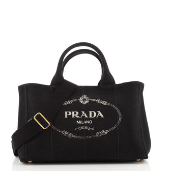 Prada Canapa Convertible Tote Canvas Medium