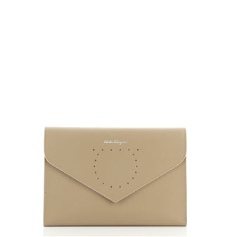 Salvatore Ferragamo Crosta Envelope Clutch Leather