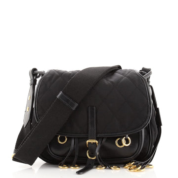 Prada Corsaire Messenger Bag Quilted Nylon and Calfskin