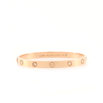 Cartier Love 4 Diamonds Bracelet 18K Rose Gold with Diamonds
