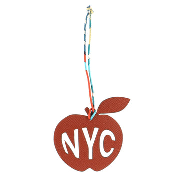 Hermes Petit H NYC Apple Bag Charm Leather