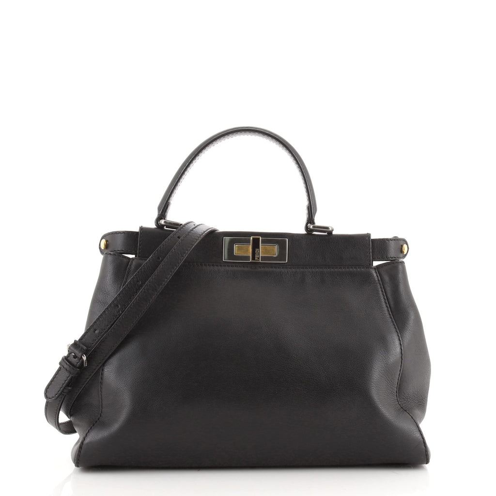 Fendi Peekaboo Bag Soft Leather Regular Black 79385100