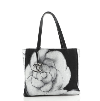 Chanel Camellia CC Tote Printed Canvas Medium