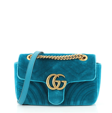 Gucci GG Marmont Flap Bag Matelasse Velvet Mini