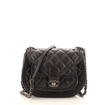 Chanel Saddle Bag Quilted Calfskin Small