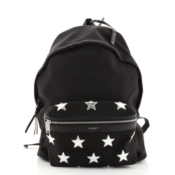 Saint Laurent City Backpack Canvas with Applique Medium
